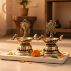 Shankhu Chakra Diyas Set