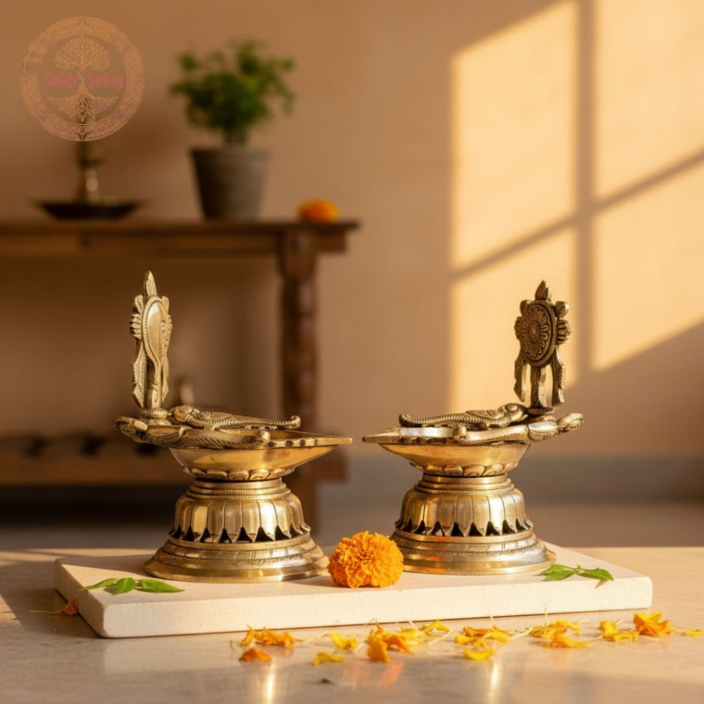 Shankhu Chakra Diyas Set