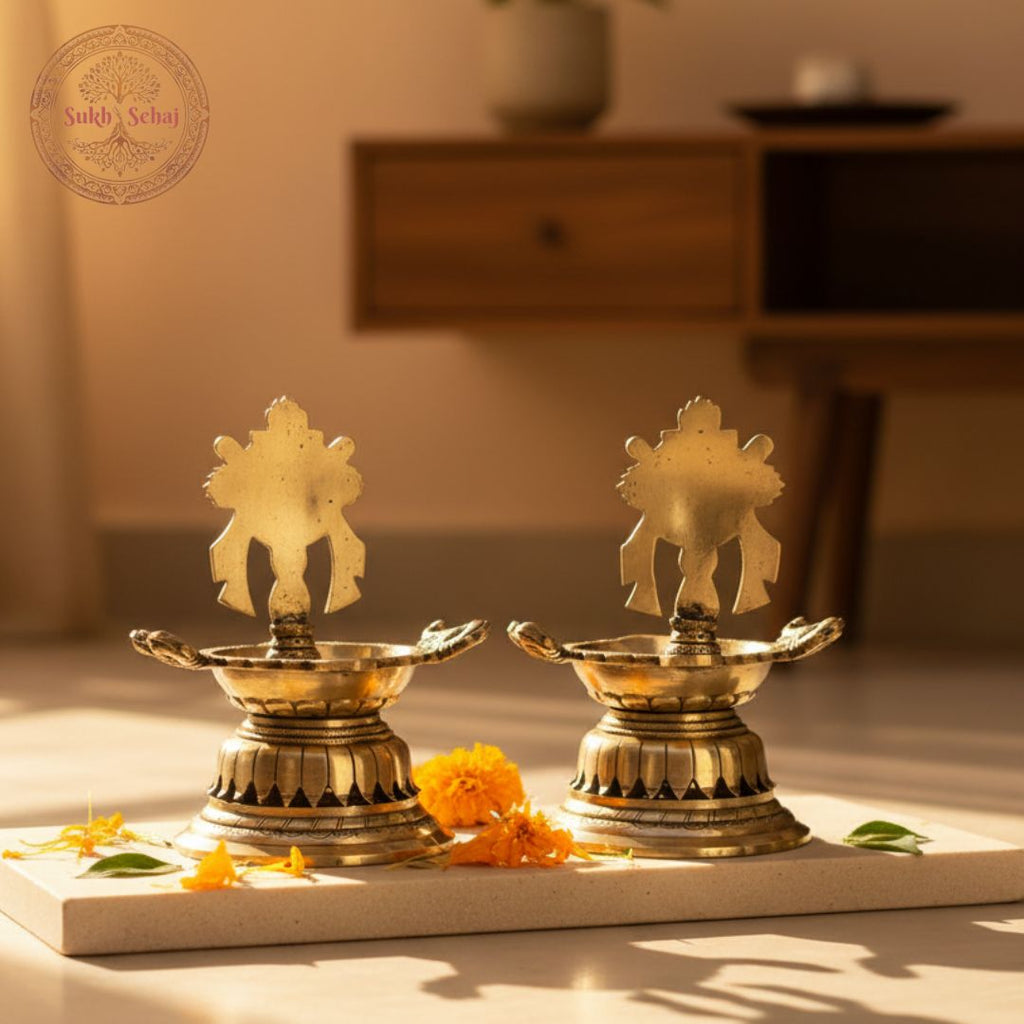 Shankhu Chakra Diyas Set
