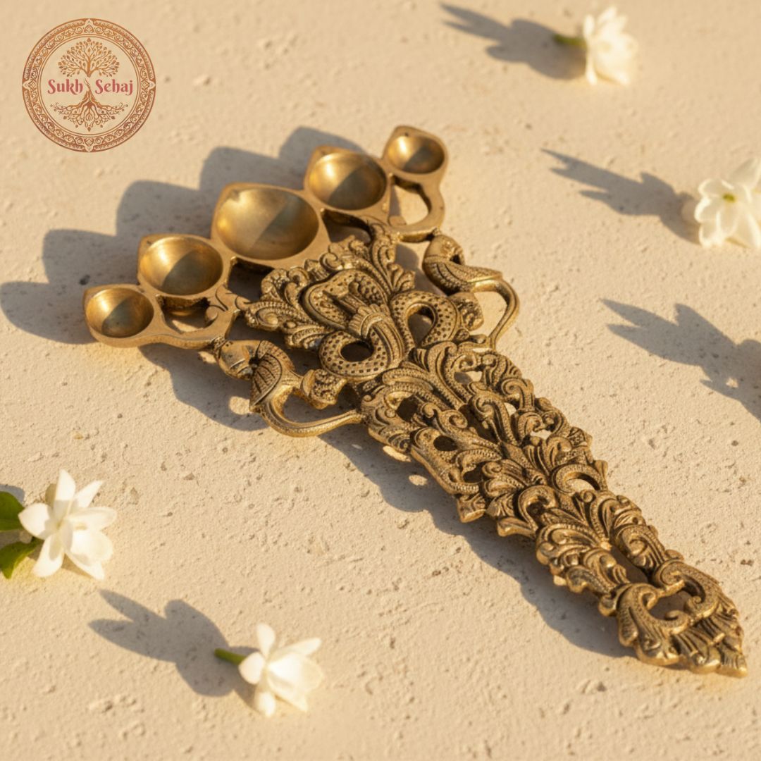 Panchmukhi Aarti Diya Spoon