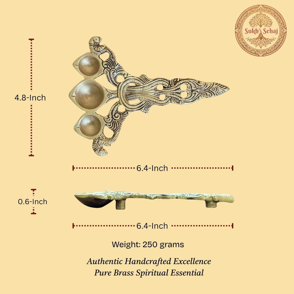 Trimukhi Aarti Diya Spoon