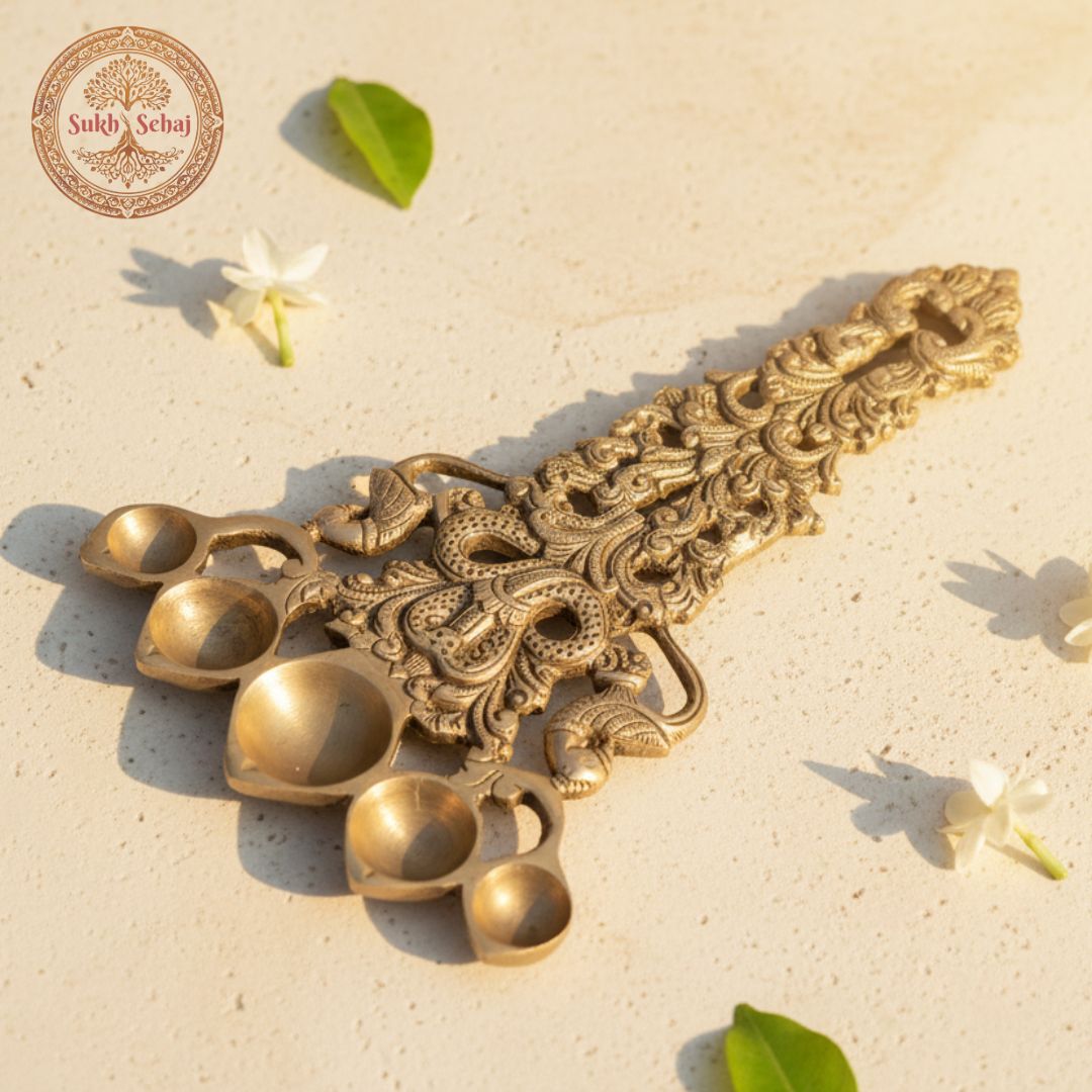 Panchmukhi Aarti Diya Spoon