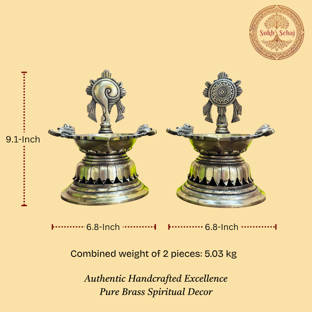 Shankhu Chakra Diyas Set
