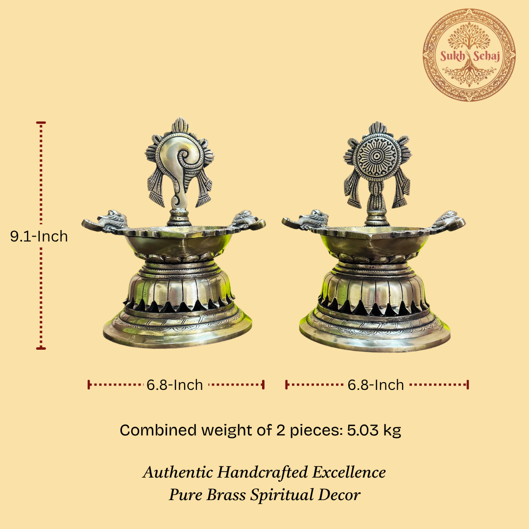 Shankhu Chakra Diyas Set
