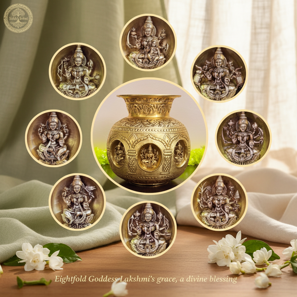 Ashtalakshmi Kalash - 8 Inch